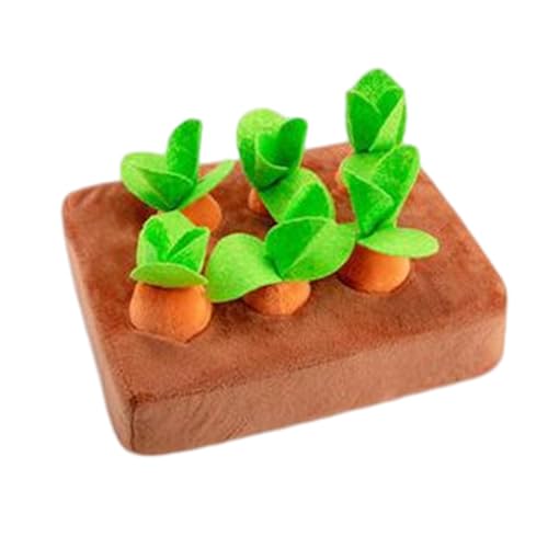 Humdcdy Karotten-Schnüffelmatte für Hunde, Haustier-Schnüffelmatte für Hunde | rutschfeste Nasenarbeits-Futterspiele - Süßes Karotten-Ernte-Spielzeug, gefüllte Karotten-Plüsch-Futter-Schnüffelmatte, von Humdcdy