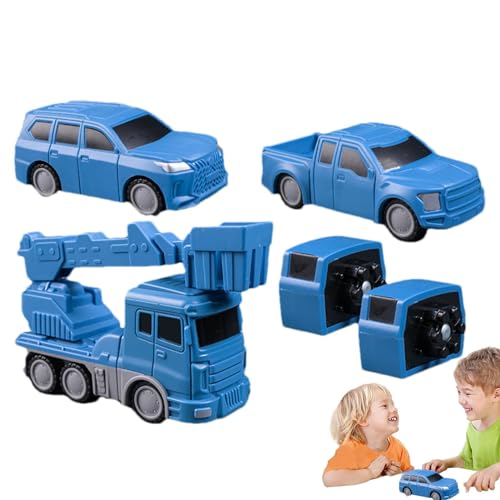 Humdcdy Kleinkind Bauauto Transformationsset, Magnetisch Verwandelnde BAU LKW Fahrzeuge Roboter, Druckguss Bauauto Spielzeugset Für Kinder Jungen Und Mädchen von Humdcdy