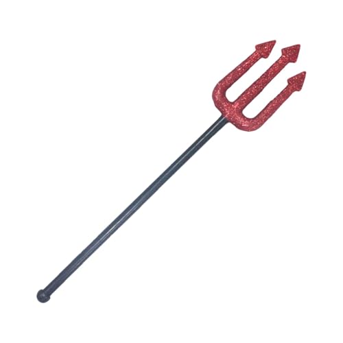 Humdcdy Roter Halloween Dreizack, Pitchgabel Für Halloween Teufel – Dämonen Requisiten, Halloween Kostümzubehör Teufels Verkleidungszubehör Für Kinder Und Erwachsene von Humdcdy