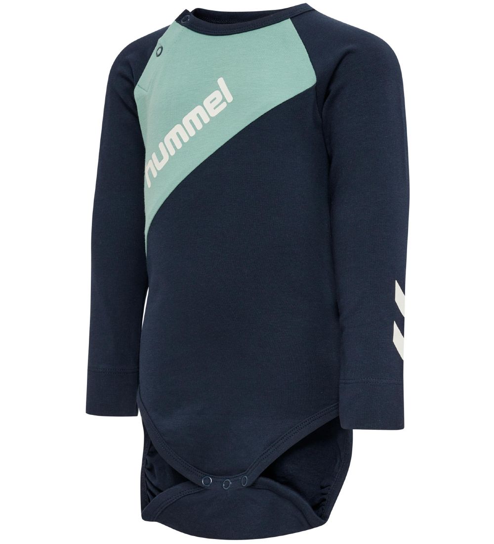 Hummel Body l/ä - HmlSeoul - Navy m. Hellblau - Hummel - 1 Jahr (80) - Body L/Ä von Hummel