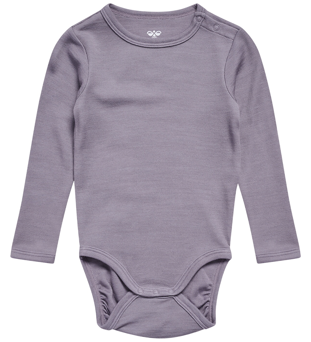 Hummel Body l/ä - Wolle/Viskose - HmlMini Solid - Grau Ridge - Hummel - 2 Jahre (92) - Body L/Ä von Hummel