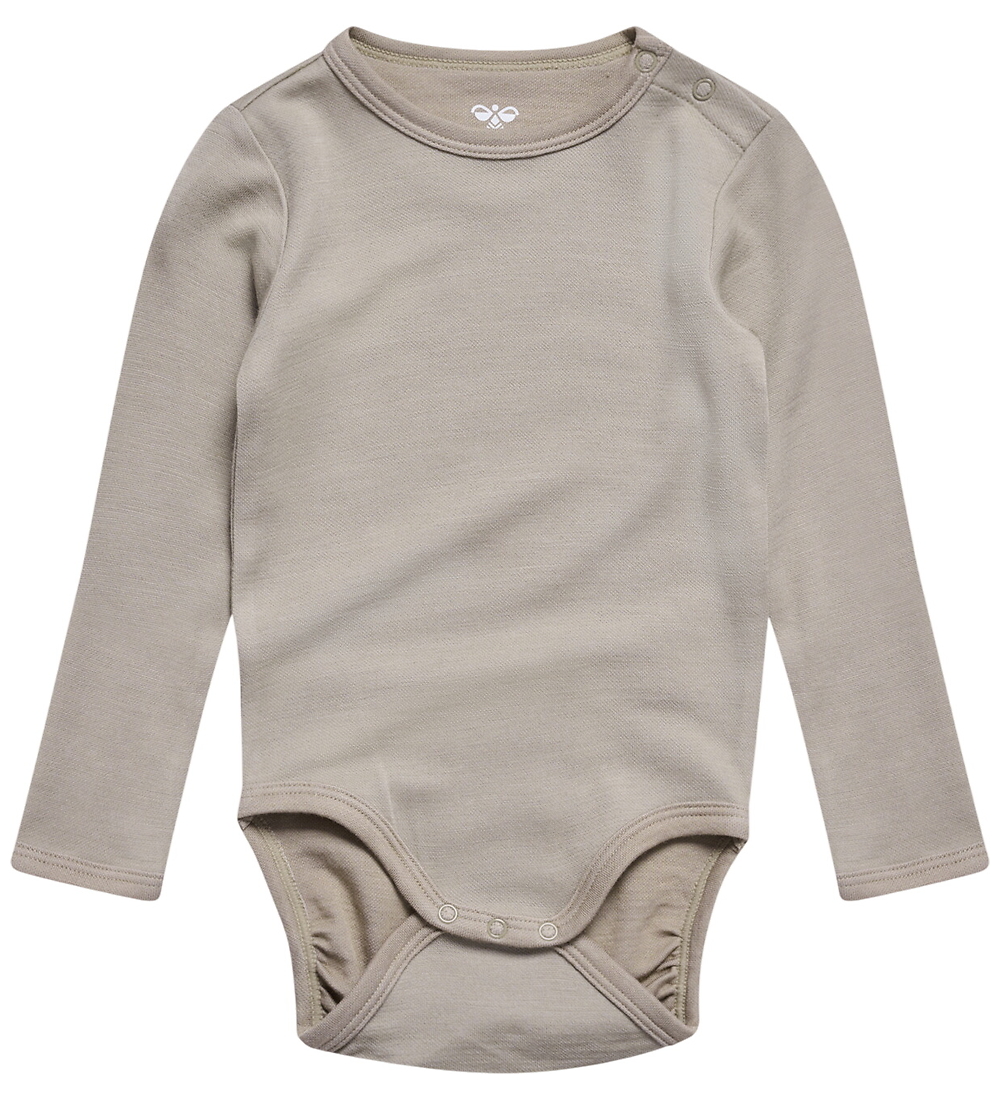 Hummel Body l/ä - Wolle - HmlMini Solid - Vintage Khaki - Hummel - 1 Jahr (80) - Body L/Ä von Hummel