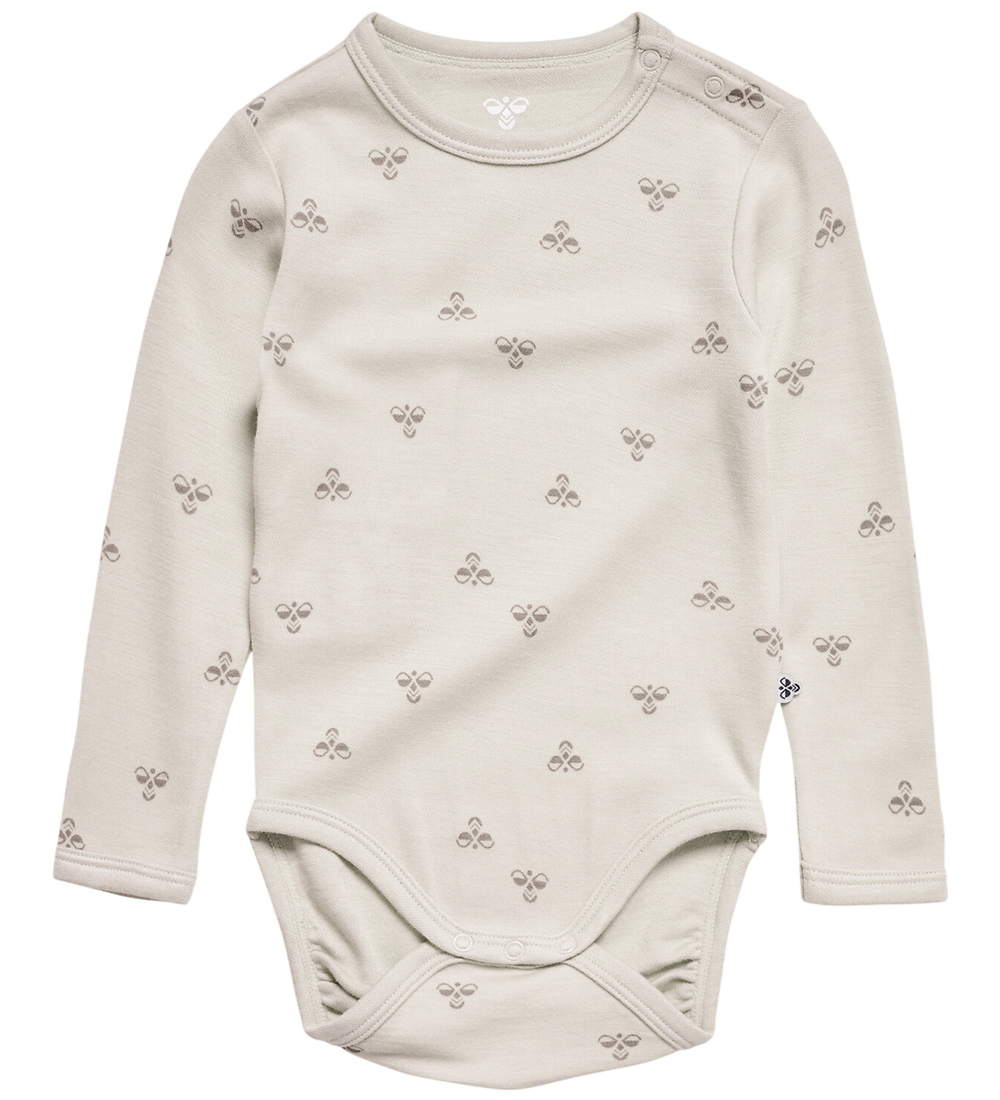 Hummel Body l/ä - Wolle/Viskose - HmlMini - Weißkappengrau - Hummel - 62 - Body L/Ä von Hummel