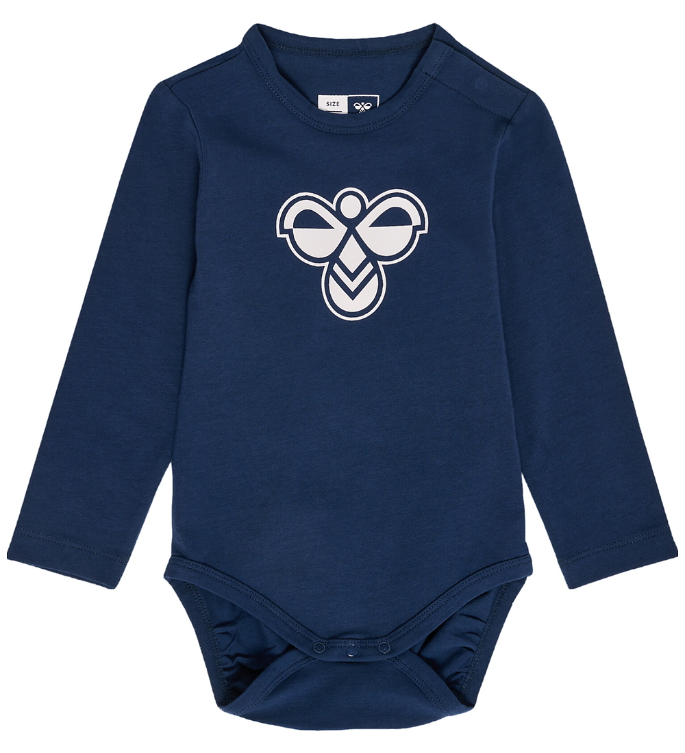 Hummel Body l/ä - hmlMini - Dress Blues m. Logo - Hummel - 2 Jahre (92) - Body L/Ä von Hummel