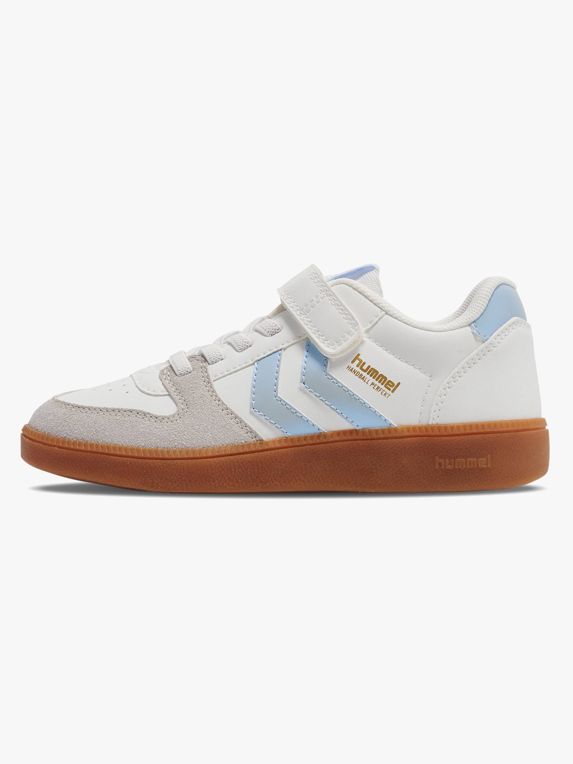 Hummel Handball Perfect SP Jr Kinder Sneaker, White/Metallic Blue, 30, Kinderschuhe von Hummel