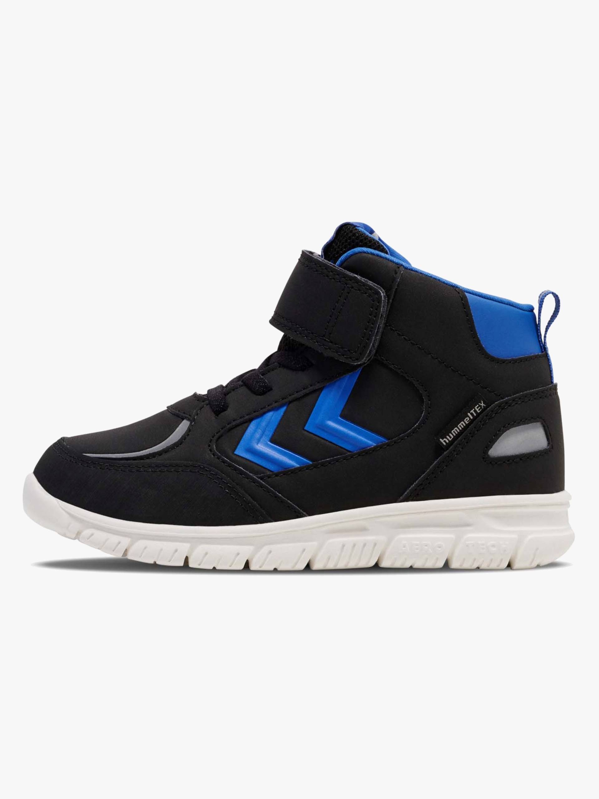 Hummel X-Light 2.0 Mid Tex Jr Kinder Sneaker, Black/Blue, 27, Kinderschuhe von Hummel