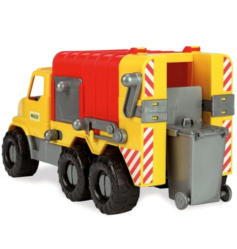 Wader Müllwagen mit Abnehmbarer Tonne, wetterfest und stabil, Made in EU || 46 cm Spielzeug LKW Spielzeugauto Sandfahrzeug Strandspielzeug von Wader Quality Toys