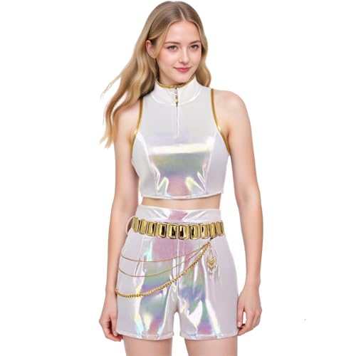Dämonenjäger-Kostüm für Damen, Rumi Mira Zoey, Cosplay-Outfits, Pop-Sänger, Rollenspiel, Halloween-Anzug, Performance-Uniform, Größe XXL von Humorjoy