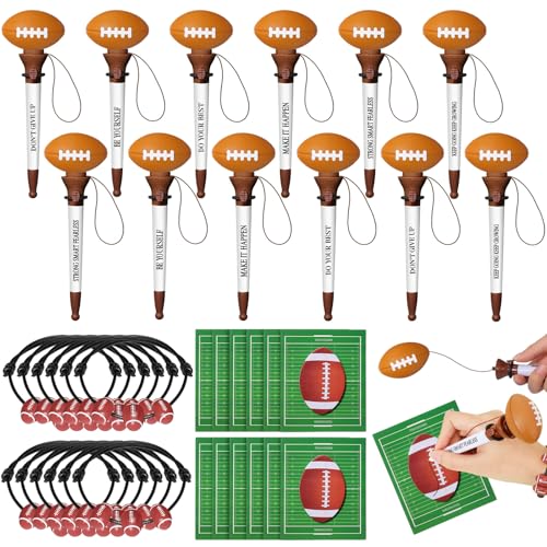 Humyoun 36-teiliges Fußball-Partygeschenk-Set, lustiges Sport-inspirierendes Team-Geschenk-Set, 12 Kugelschreiber, 12 verstellbare Armbänder, 12 Haftnotizen für Sport, Thema, Geburtstag, Party, Humyoun 36-teiliges Fußball-Partygeschenk-Set, lustiges Sport-inspirierendes Team-Geschenk-Set, 12 Kugelschreiber, 12 verstellbare Armbänder, 12 Haftnotizen für Sport, Thema, Geburtstag, Party, von Humyoun
