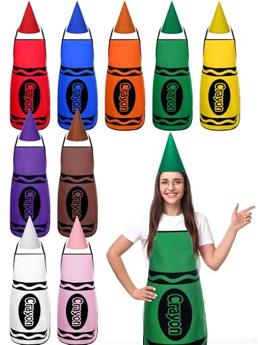 Humyoun 9-teiliges Set mit Buntstift-Kostüm, Schürze und lustigem Filz-Zwergkegel, Hüte für Halloween, Gruppe, Familie, Lehrer, Kostüm, Cosplay Humyoun 9-teiliges Set mit Buntstift-Kostüm, Schürze und lustigem Filz-Zwergkegel, Hüte für Halloween, Gruppe, Familie, Lehrer, Kostüm, Cosplay von Humyoun
