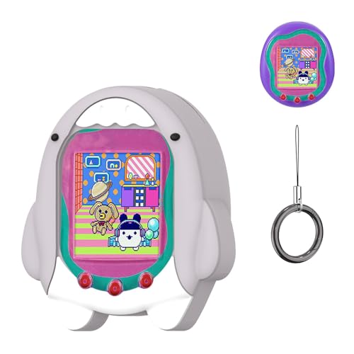 Silikonhülle Kompatibel mit Tamagotchi Uni (2023) Haustier Spielkonsole Silikon Schutzhülle Cartoon Hai Form Schutzhülle mit Finger Lanyard von Hundor