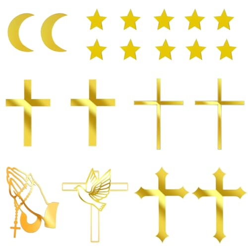 20 Stück Kuchendeko Kreuz Cake Topper, Kommunion Tortendeko Taufe, Personalisierte Tortendekoration zur Taufe Kommunion oder Firmung Kreuz Deko Torte Gold Kuchen Dekoration Geburtstag Acryl Torte Deko 20 Stück Kuchendeko Kreuz Cake Topper, Kommunion Tortendeko Taufe, Personalisierte Tortendekoration zur Taufe Kommunion oder Firmung Kreuz Deko Torte Gold Kuchen Dekoration Geburtstag Acryl Torte Deko von Hundredweat