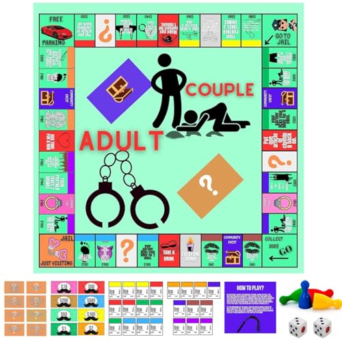 Adultopoly Brettspiel für Paare - Paarspiele für Erwachsene, Schlafzimmerspiele, Beziehungskarten-Spiel, Ideen für Eine Verabredung Adultopoly Brettspiel für Paare - Paarspiele für Erwachsene, Schlafzimmerspiele, Beziehungskarten-Spiel, Ideen für Eine Verabredung von Hundredweat