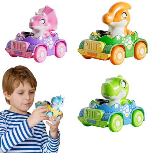 HunicandIU Auto für Kleinkind drücken, Auto schieben, Push and Go Toy Dinosaurier für Kleinkind, Kinder berühren und Tierfahrzeug Trägheit Spiel für Outdoor, Zuhause, Schule, Wohnzimmer von HunicandIU