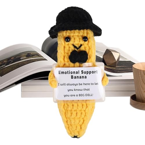 HunicandIU Emotionale Unterstützungsbanane, Emotionale Unterstützungsfrucht - Bananenmann Häkelpuppe zur emotionalen Unterstützung | 15 cm großer Plüsch zur emotionalen Unterstützung, handgefertigte HunicandIU Emotionale Unterstützungsbanane, Emotionale Unterstützungsfrucht - Bananenmann Häkelpuppe zur emotionalen Unterstützung | 15 cm großer Plüsch zur emotionalen Unterstützung, handgefertigte von HunicandIU