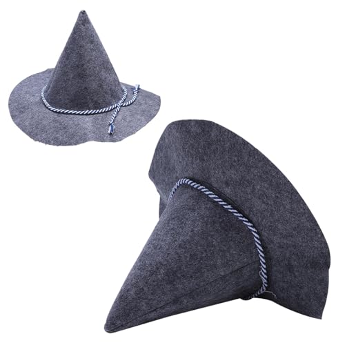 HunicandIU Hexenhut Kostüm - Filz Hexe Oktoberfest Bauernhut | Kopfschmuck Für Frauen Männer Kostüm Maskenbälle Karneval von HunicandIU