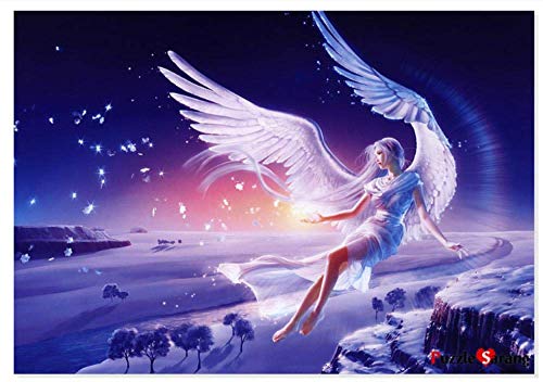 Hunnry 1000 Stück Puzzle - 75X50Cm Puzzle Fantasie Engel Mädchen DIY Modern Home Decor Art Festival Geschenk von Hunnry