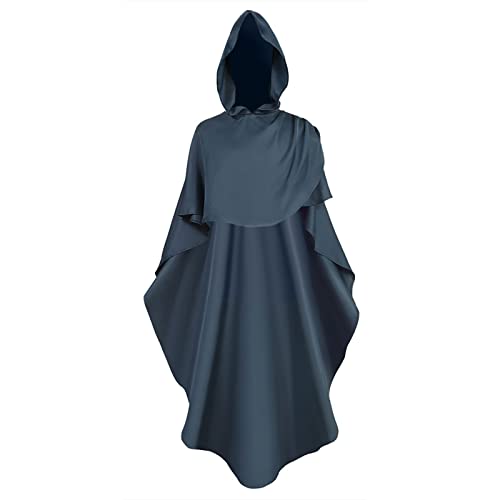 Mittelalter Umhang Männer und Damen Kapuze Mantel mit Manschette Einfarbige Tunika ies Uniform Renaissance Vampir Umhang Gothic Cosplay Cape Halloween Kostüm für Mottoparty, Halloween, Karneval von Huoghebg