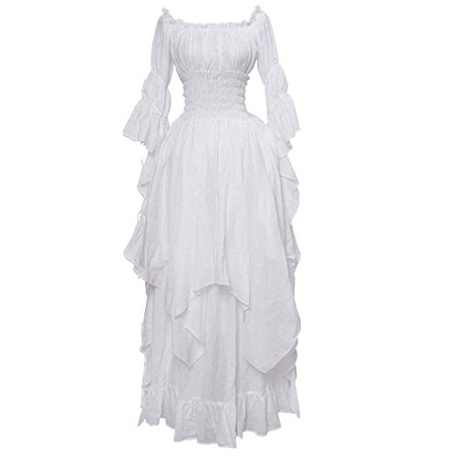Viktorianisches Kleid Renaissance Kostüm Damen Gothic Hexenkleid Mittelalter Hochzeitskleid Halloween Kostüm Karneval Korsagekleid Teufelchen Cosplay Kleid Steampunk Kleider mit Glockenärmeln von Huoghebg