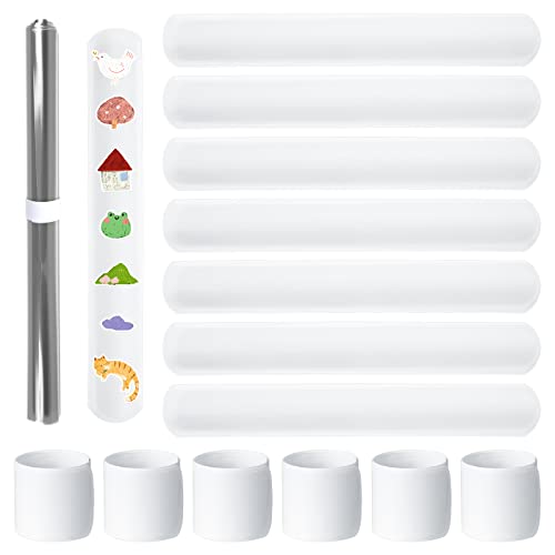 100 Stück Slap Armbänder, weiß, blanko, DIY Slap Bands Party Favors Schnapparmbänder Armband Bulk für Geburtstag, Schule, Klassenzimmer, Spielaktivität, Malerei, Bastelprojekte, Vinylverpackung 100 Stück Slap Armbänder, weiß, blanko, DIY Slap Bands Party Favors Schnapparmbänder Armband Bulk für Geburtstag, Schule, Klassenzimmer, Spielaktivität, Malerei, Bastelprojekte, Vinylverpackung von Huquary