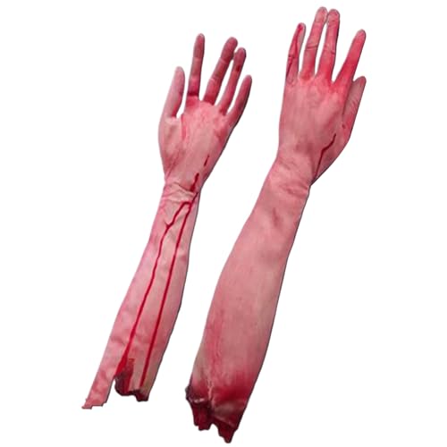 1 Paar 20 getrennte gefälschte Arme Horror Bloody Halloween Dekor für Spukhaus, Vinyl Body Part Requisiten von Huraoerrrr