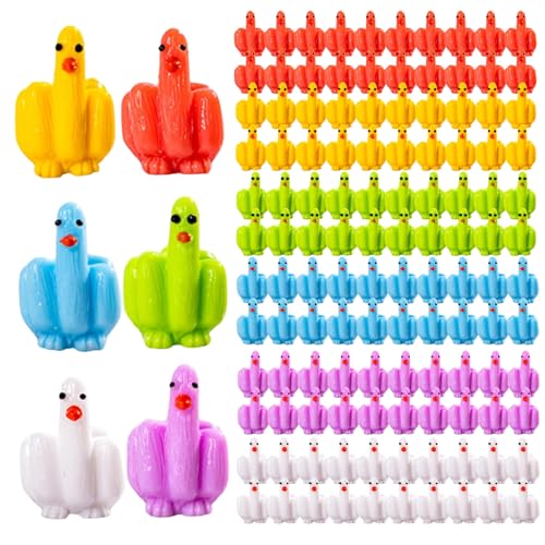 120pcs Mini Ducks, 1 Zoll farbenfrohe lustige winzige Mittelfinger -Ente für Hide & Such Streich, Harztiere für Dollhouse Office Car Decor 120pcs Mini Ducks, 1 Zoll farbenfrohe lustige winzige Mittelfinger -Ente für Hide & Such Streich, Harztiere für Dollhouse Office Car Decor von Huraoerrrr