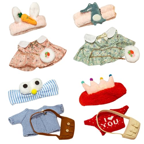 Huraoerrrr 4 Set ausgestopfte Tierkleidung, 12 Plüsch Duck Kawaii Babypuppenkleidung mit Stirnband und Tasche DIY Duck Doll Kleidung für Mädchen/Jungen Huraoerrrr 4 Set ausgestopfte Tierkleidung, 12 Plüsch Duck Kawaii Babypuppenkleidung mit Stirnband und Tasche DIY Duck Doll Kleidung für Mädchen/Jungen von Huraoerrrr
