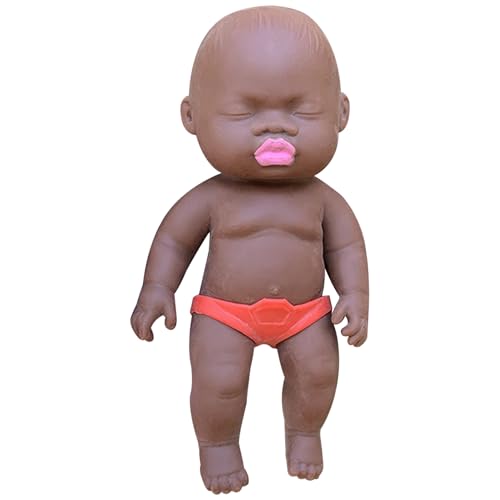 Huraoerrrr 5.5 Schläfrige Gesichtsstress Puppe süßes Gummi -Squeeze -Spielzeug für Erwachsene und Kinder, Kaffeefarbe von Huraoerrrr