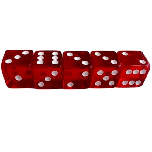 5pcs Red Dice, 19mm 6-seitiger Square-Acryl, tragbare Ersatz-Requisite für Brettspiel, Glücksspiel, Bar, Nachtclub 5pcs Red Dice, 19mm 6-seitiger Square-Acryl, tragbare Ersatz-Requisite für Brettspiel, Glücksspiel, Bar, Nachtclub von Huraoerrrr