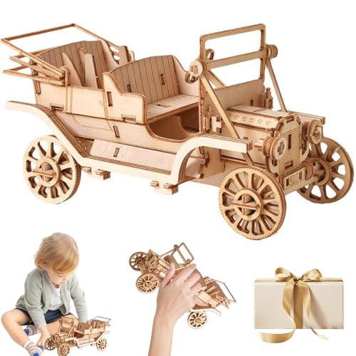 DIY -Holz 3D -Modellauto -Kits Puzzle 10x6.9 '' 3D -Puzzle mit klar von Huraoerrrr