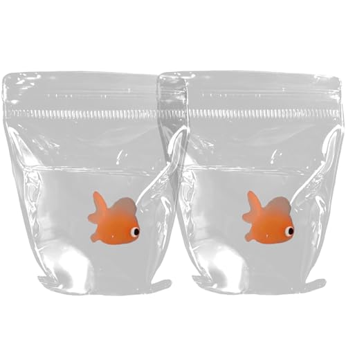 Gold Fish Squeeze Toys 2pcs Clear Bag Stress Relief für Kinder Erwachsene Hausschule (niedliches tragbares Spielzeug) von Huraoerrrr