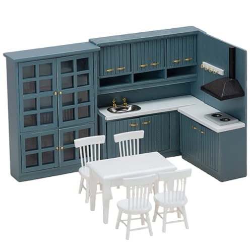 Huraoerrrr 1 Set 1:12 Puppenhausmöbel, realistische Holzküche mit Arbeitsplatten, Tisch, Stuhl und Kabinett für Jungen, Mädchen und Kleinkinder Huraoerrrr 1 Set 1:12 Puppenhausmöbel, realistische Holzküche mit Arbeitsplatten, Tisch, Stuhl und Kabinett für Jungen, Mädchen und Kleinkinder von Huraoerrrr