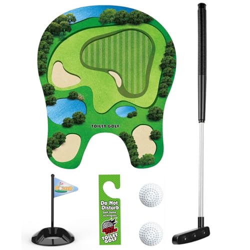 Huraoerrrr 1 Set Minigolfspiel, Toilettengolf Funny Vaters Day Geschenke für Männer Mann Freund von Huraoerrrr