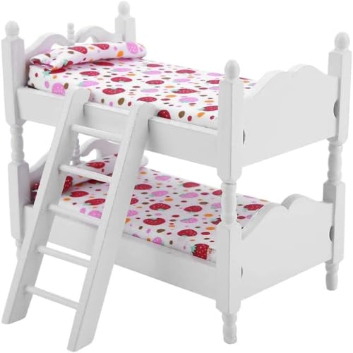 Huraoerrrr 1:12 Skala Loft Bed Bett Holzpuppenhausmöbel Miniatur Mini -Etagenbett für Puppenhaus Miniaturzubehör für Kinder Schlafzimmer Set Play Toy, Doll House Huraoerrrr 1:12 Skala Loft Bed Bett Holzpuppenhausmöbel Miniatur Mini -Etagenbett für Puppenhaus Miniaturzubehör für Kinder Schlafzimmer Set Play Toy, Doll House von Huraoerrrr