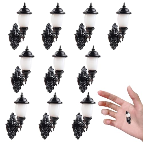 Huraoerrrr 10pcs Dollhouse Miniaturen, Puppenhauslichter realistisch 1:87 Miniaturlampe, Mini -LED von Huraoerrrr