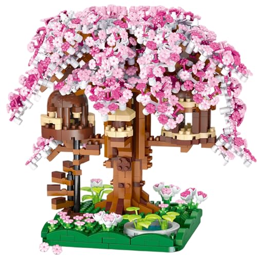 Huraoerrrr 1109pcs Blumenbausteine, dekorative Kirschblütenbaumhaus Blumenhaus Set für Home Office Desktop, Geburtstagsgeschenke Huraoerrrr 1109pcs Blumenbausteine, dekorative Kirschblütenbaumhaus Blumenhaus Set für Home Office Desktop, Geburtstagsgeschenke von Huraoerrrr