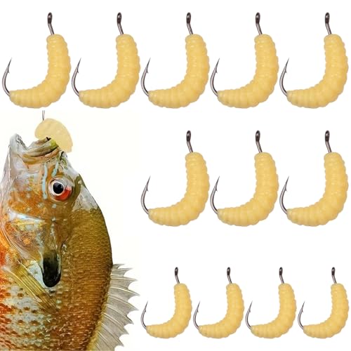 12 -pcs -Angelwürmer, 21mm Plastikköder mit Haken für Süßwassersalzwassersee 12 -pcs -Angelwürmer, 21mm Plastikköder mit Haken für Süßwassersalzwassersee von Huraoerrrr