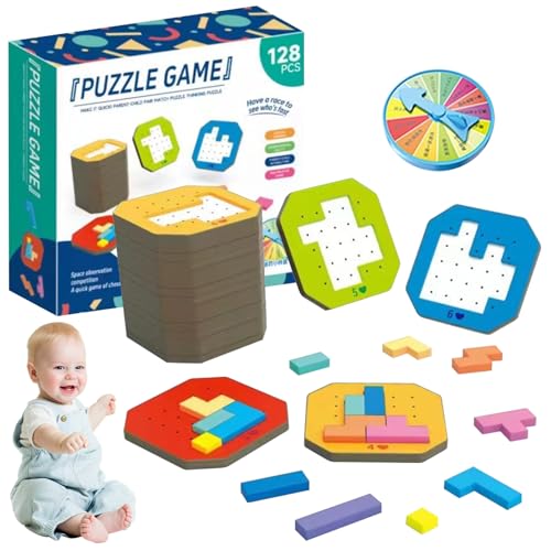 Huraoerrrr 128pcs Eva Blocks Puzzle Set lehrreiches Gehirn-Boosting-Eltern-Kind-Spiel mit Mehreren Gameplay-Mustern von Huraoerrrr