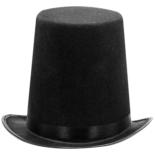 Huraoerrrr 1pc Classic Wide Bim Magier Hut Nicht gewebter schwarzer Top-Hut für Männer Frauen Dekorative Halloween Show Cosplay Kostüm Huraoerrrr 1pc Classic Wide Bim Magier Hut Nicht gewebter schwarzer Top-Hut für Männer Frauen Dekorative Halloween Show Cosplay Kostüm von Huraoerrrr