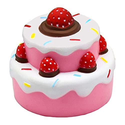 Huraoerrrr 1pc künstliche dekorative Jumbo -Duft langsam aufsteigender Wangen hellrote Erdbeerkuchen Squish Kawaii Squish Spielzeug für Kinder und Erwachsene Blume von Huraoerrrr