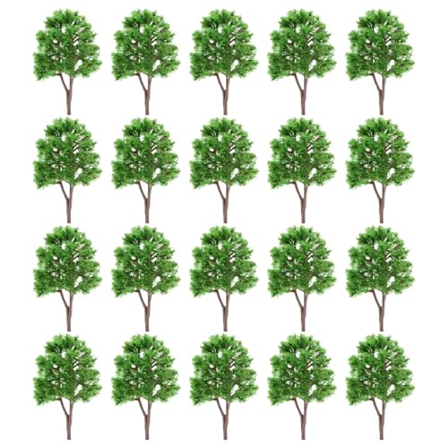 Huraoerrrr 20pcs 3x2 -Zoll -Architekturmodell Baum lebensechte DIY Friendly Fronge Miniaturbäume für Zugleitungslandschaft Landschaft von Huraoerrrr
