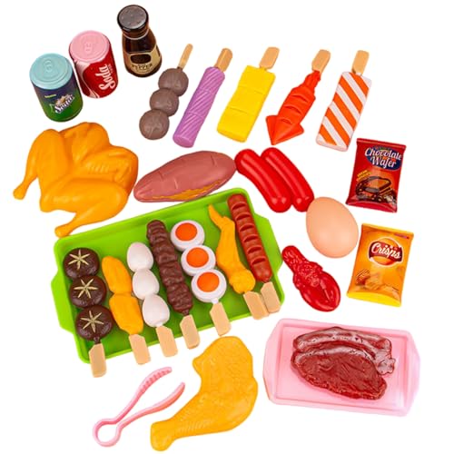 Huraoerrrr 27pcs Kinder Grill Playset, realistisches Spiel Essen, lehrreicher Küchenzubehör für Jungen Mädchen Kleinkinder Huraoerrrr 27pcs Kinder Grill Playset, realistisches Spiel Essen, lehrreicher Küchenzubehör für Jungen Mädchen Kleinkinder von Huraoerrrr