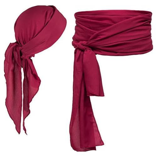 Huraoerrrr 2pcs Piratenzubehör Bandana und Taillengurt Set Canvas Kostüm für Frauen mittelalterlicher Viking Halloween Karneval Huraoerrrr 2pcs Piratenzubehör Bandana und Taillengurt Set Canvas Kostüm für Frauen mittelalterlicher Viking Halloween Karneval von Huraoerrrr