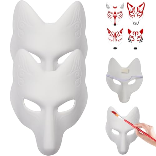 Huraoerrrr 2pcs Therian Masken 11.4x7.1 '' bequemer Fuchs Fuchs Maskerade -Masken mit elastischen DIY -leeren Fuchsmasken für Halloween, Maskerade und Kostümkugel Huraoerrrr 2pcs Therian Masken 11.4x7.1 '' bequemer Fuchs Fuchs Maskerade -Masken mit elastischen DIY -leeren Fuchsmasken für Halloween, Maskerade und Kostümkugel von Huraoerrrr
