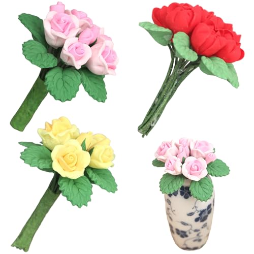 Huraoerrrr 3pcs Dollhouse Blumen 1:12 Harz realistische Rosen Miniaturblüten für Handwerk, künstliche winzige und ultraleichte Miniaturanlagen für Dollhouse Decoration Huraoerrrr 3pcs Dollhouse Blumen 1:12 Harz realistische Rosen Miniaturblüten für Handwerk, künstliche winzige und ultraleichte Miniaturanlagen für Dollhouse Decoration von Huraoerrrr