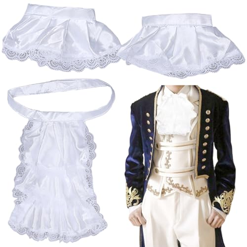 Huraoerrrr 3pcs Kolonialkostüm Männer gefälschte Kragen viktorianische Spitzen Rüschenmanschetten Unisex Cosplay Party Accessoires Huraoerrrr 3pcs Kolonialkostüm Männer gefälschte Kragen viktorianische Spitzen Rüschenmanschetten Unisex Cosplay Party Accessoires von Huraoerrrr