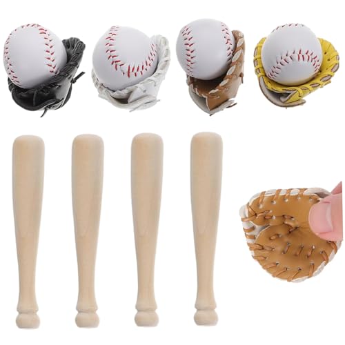 Huraoerrrr 4 Set Mini Baseball Dollhouse Accessoires, umfasst Ball, Fledermaus und Handschuh für 1: 6/1: 12 Skala, Cake Topper Huraoerrrr 4 Set Mini Baseball Dollhouse Accessoires, umfasst Ball, Fledermaus und Handschuh für 1: 6/1: 12 Skala, Cake Topper von Huraoerrrr