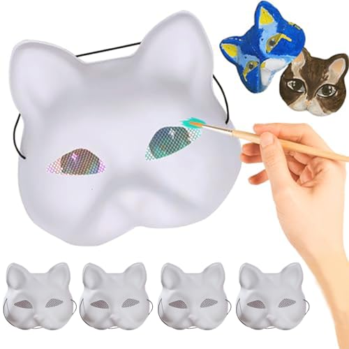 Huraoerrrr 5 PCs Furry Maske Katzenmaske mit Augennetz zum Malen 7x7x3 in therian DIY Kostümrequisiten für Cosplay Halloween Huraoerrrr 5 PCs Furry Maske Katzenmaske mit Augennetz zum Malen 7x7x3 in therian DIY Kostümrequisiten für Cosplay Halloween von Huraoerrrr