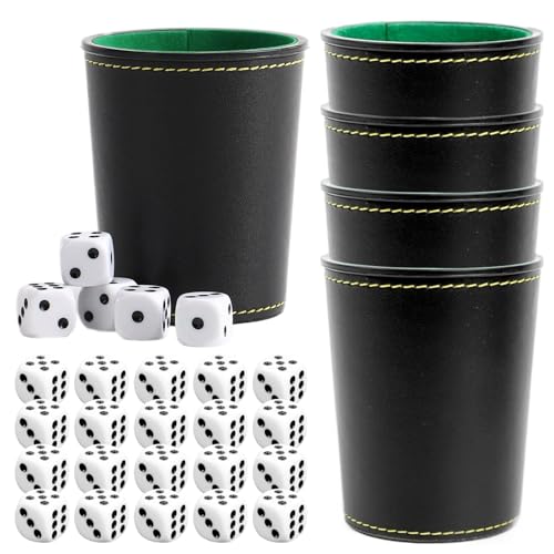 Huraoerrrr 5pcs Lederwürfel und 25 PCS -Würfel für Bar -Geburtstagsfeierspiele Huraoerrrr 5pcs Lederwürfel und 25 PCS -Würfel für Bar -Geburtstagsfeierspiele von Huraoerrrr