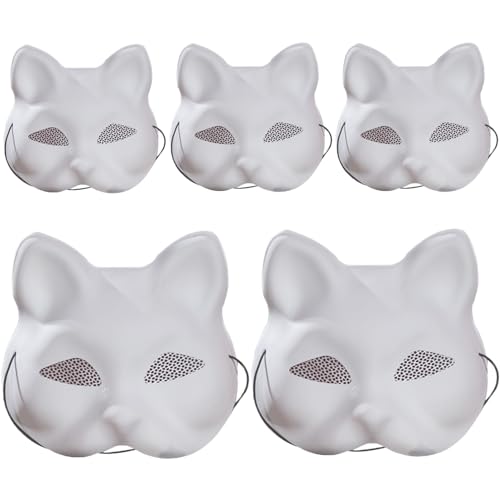 Huraoerrrr 5pcs Therian Gear Cat Maske, 7x7x3 Zoll Augennetz Farbe elastisches Riemen DIY -Kostüm für Cosplay Halloween Huraoerrrr 5pcs Therian Gear Cat Maske, 7x7x3 Zoll Augennetz Farbe elastisches Riemen DIY -Kostüm für Cosplay Halloween von Huraoerrrr